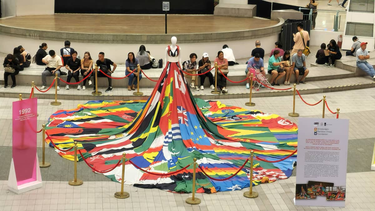 Amsterdam Rainbow Dress on display at the Trinoma Activity Center in Quezon City.
